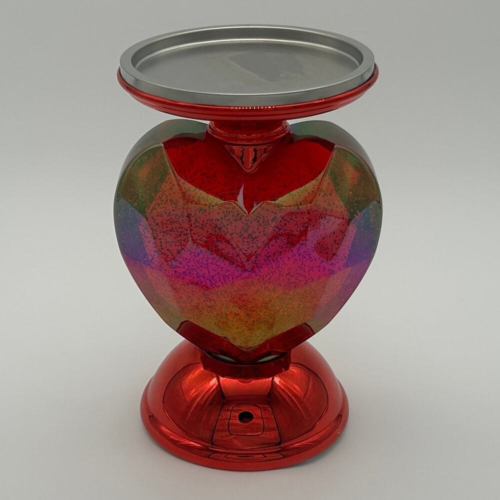 Bath & Body Works Iridescent Red Heart 3-Wick Candle Holder Valentine’s Day